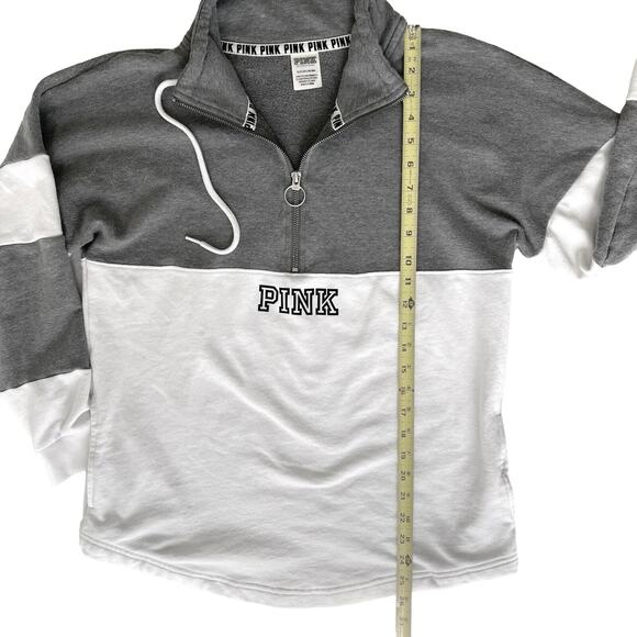 Victoria Secret Y2K PINK Sweatshirt Womens Small Gray White Pullover Relaxed Fit - Picture 9 of 11